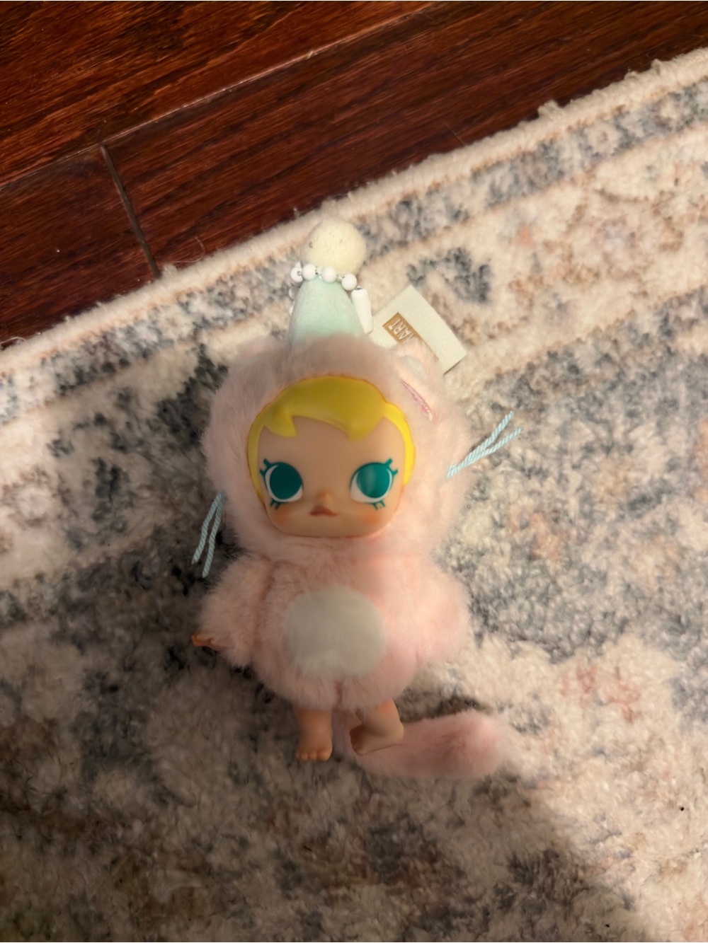 Plush Pink Party Doll with Teal Eyes